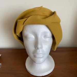 Mustard Yellow Felt Cloche